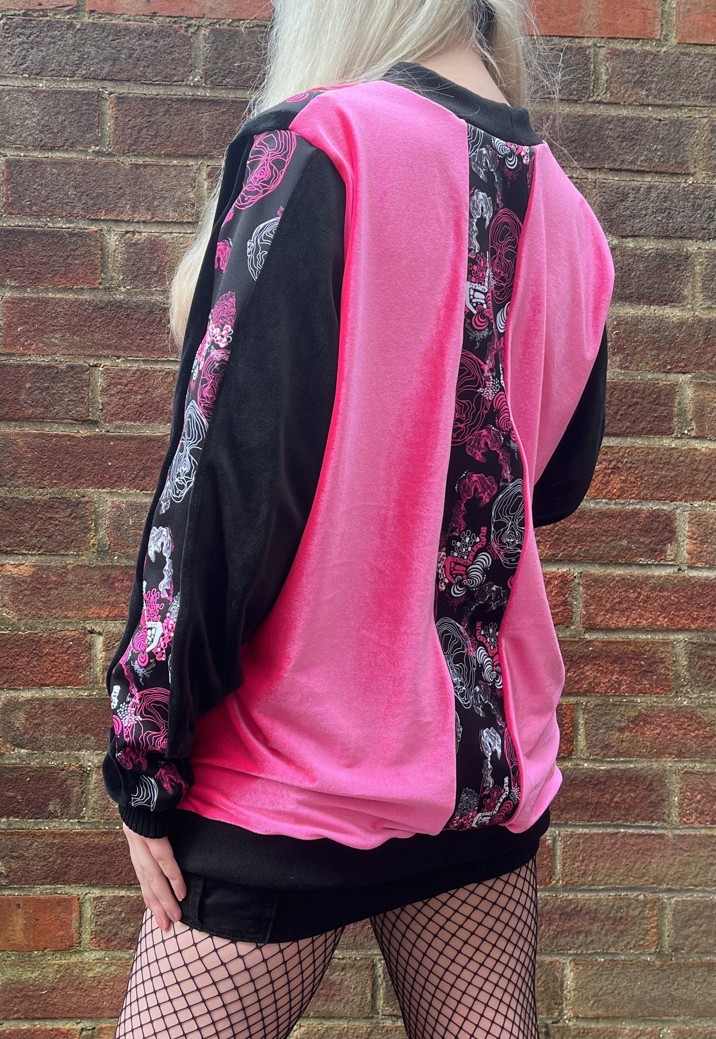 Pink 'Telepathy' Patchwork Sweatshirt - READY TO SHIP