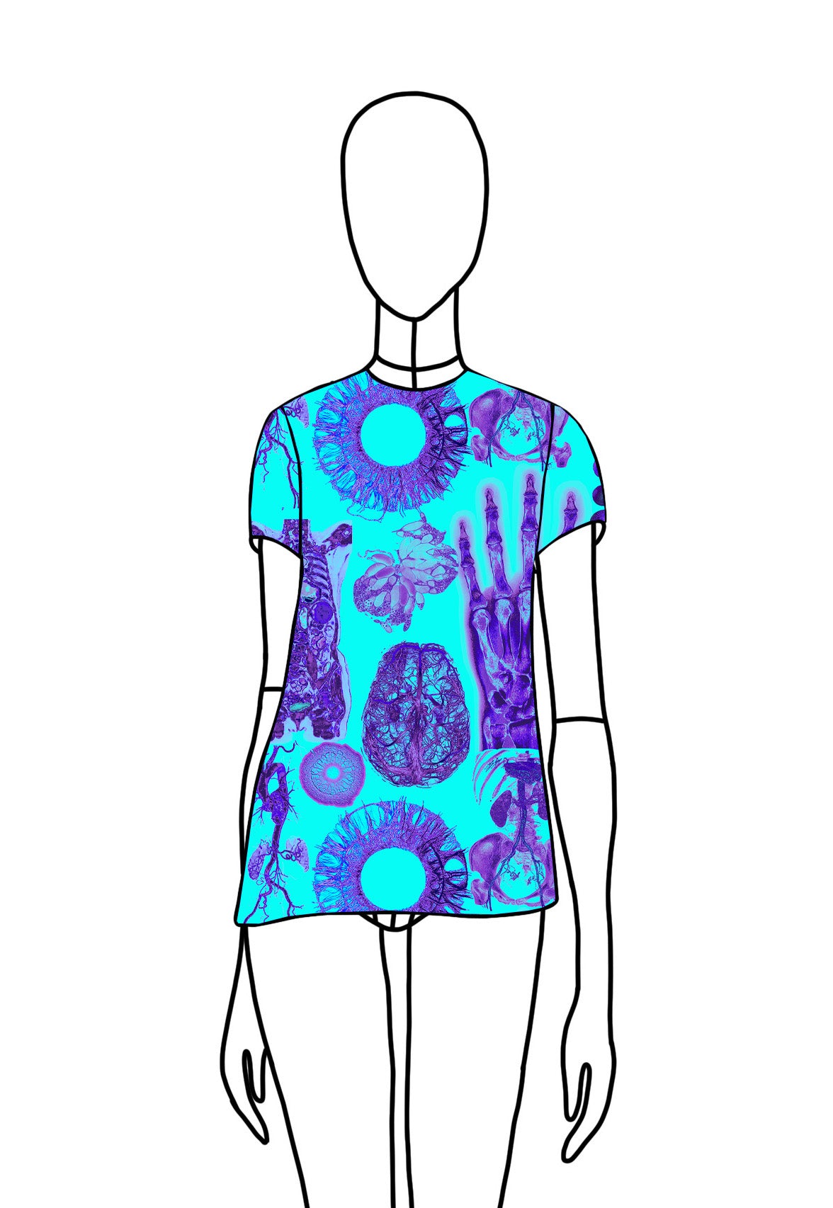 Blue mesh 'Morphology' t-shirt<3