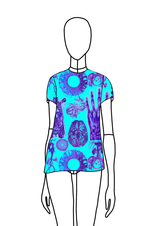 Blue mesh 'Morphology' t-shirt<3