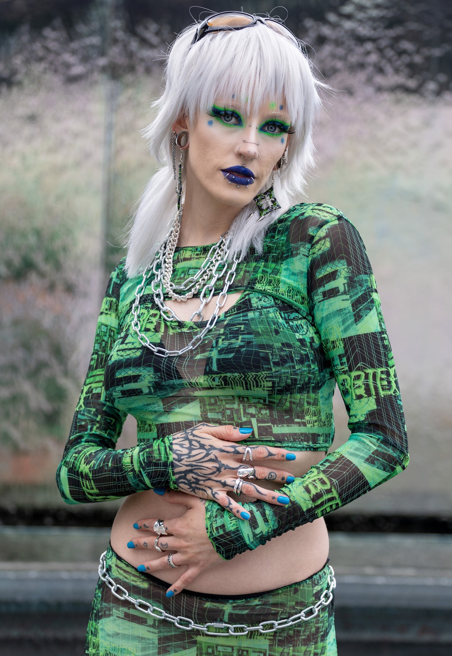 'Vortex' Super Crop Top - Green