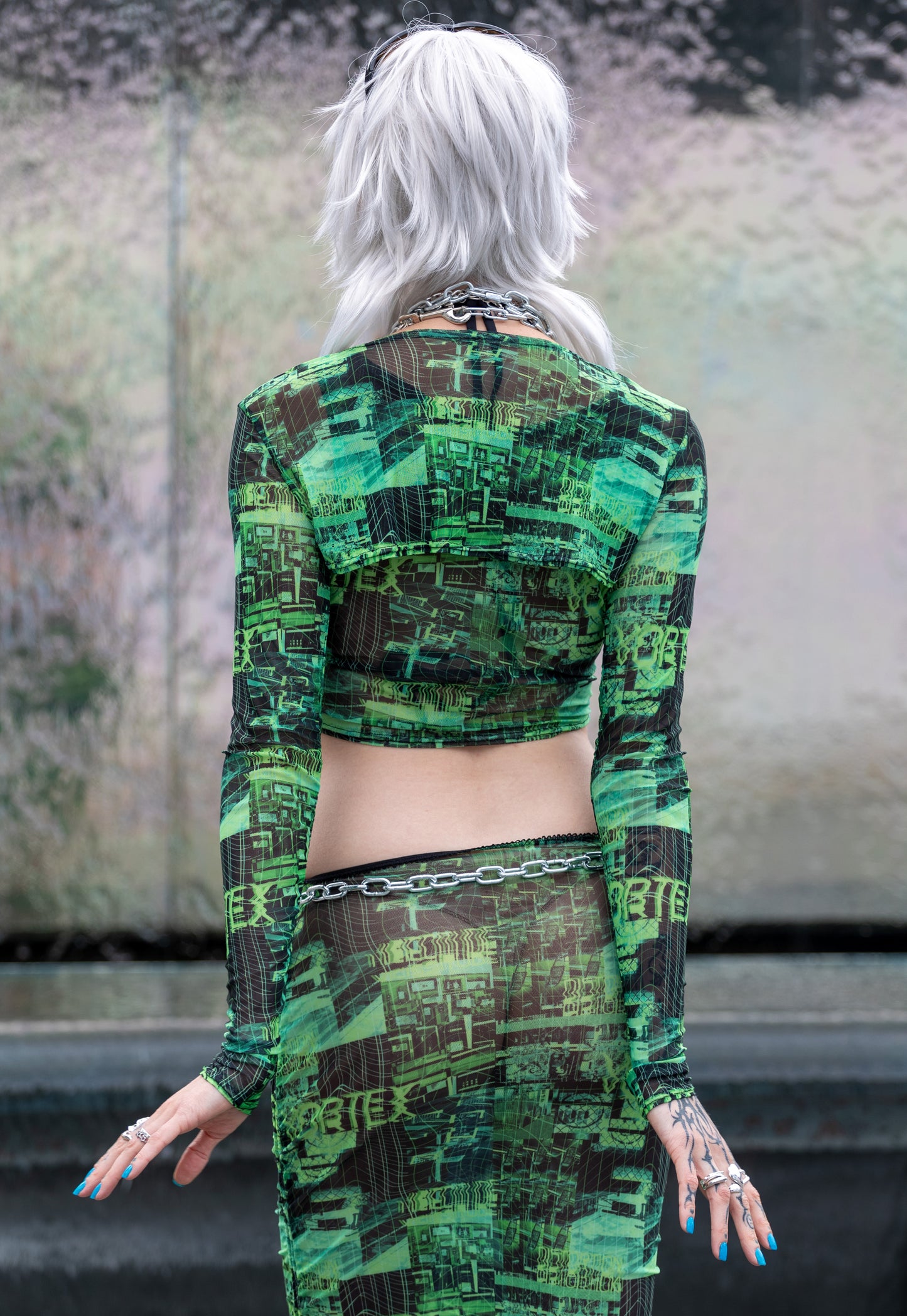 'Vortex' Super Crop Top - Green