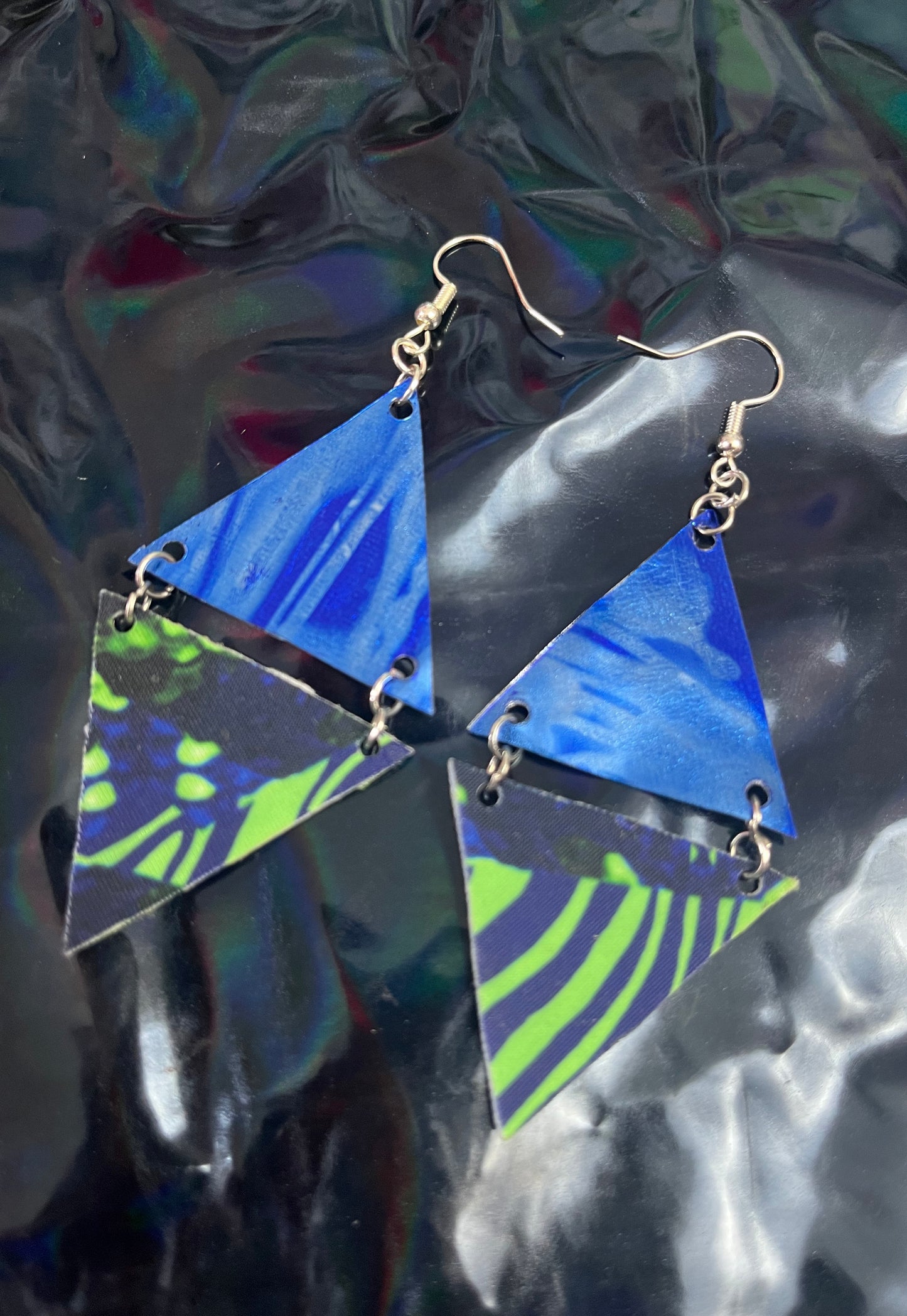 Blue and Green 'Ophidian' Earrings