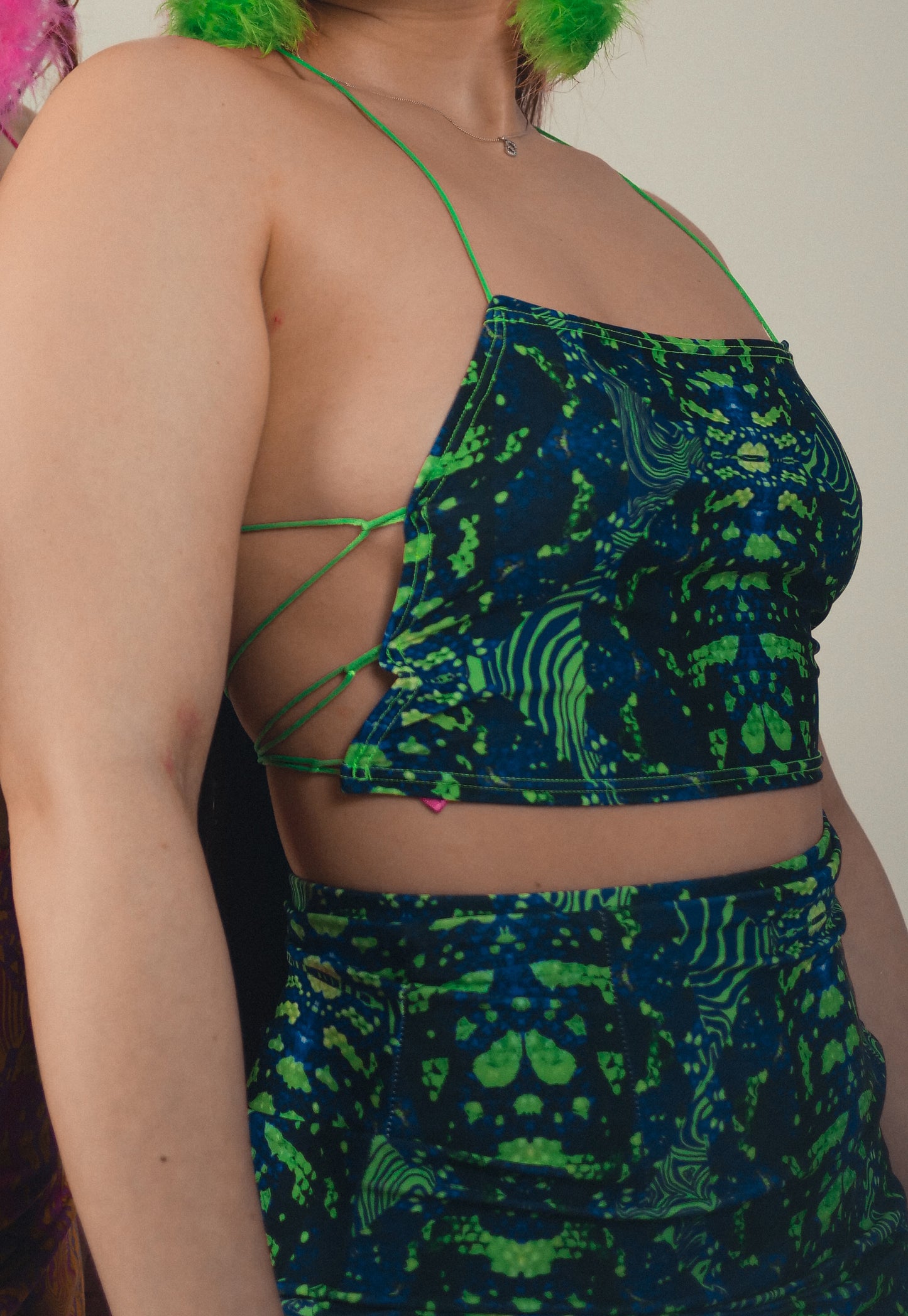 Ophidian Top in Blue and Green - READY TO SHIP