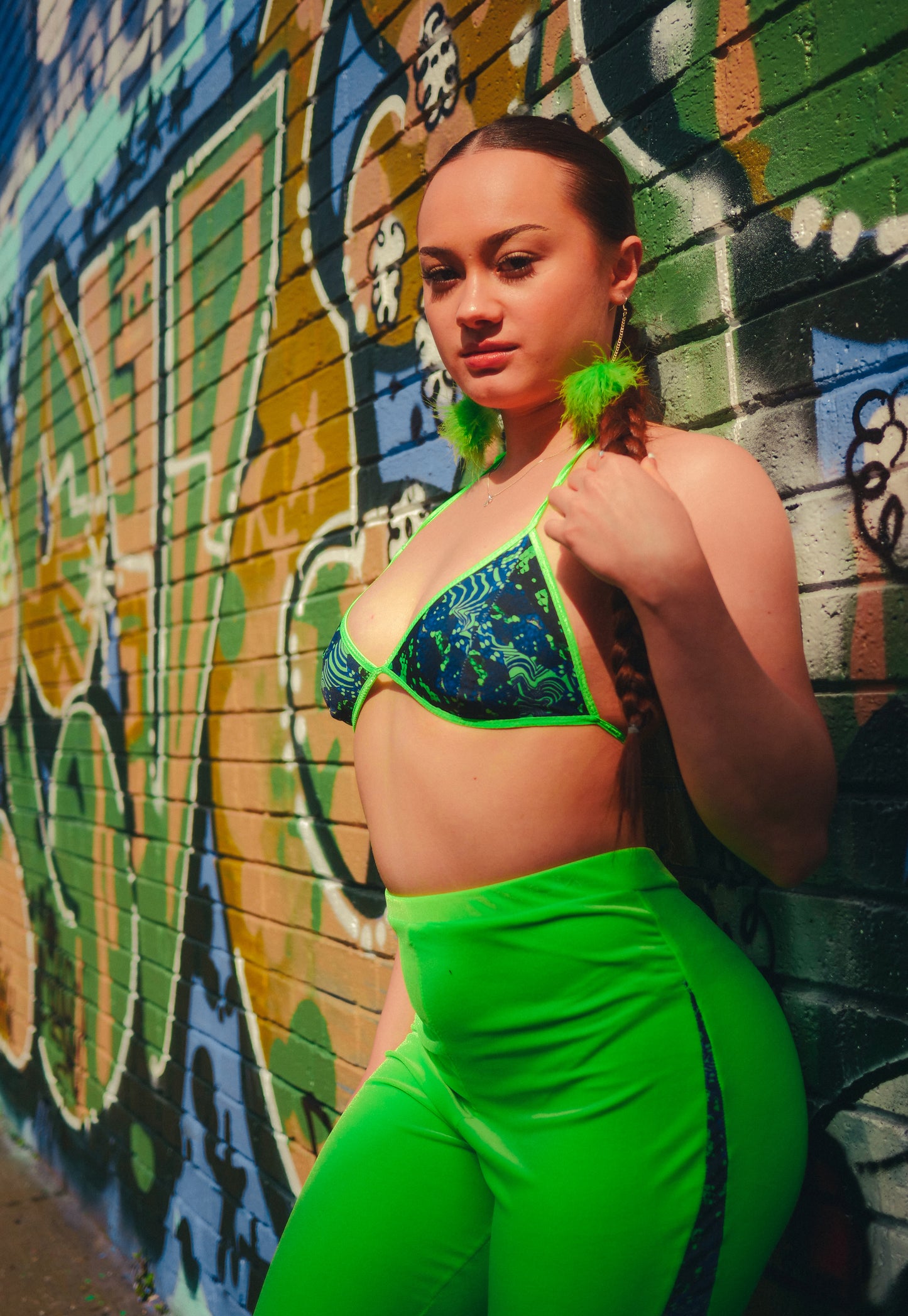 Ophidian Bralette in Blue and Green