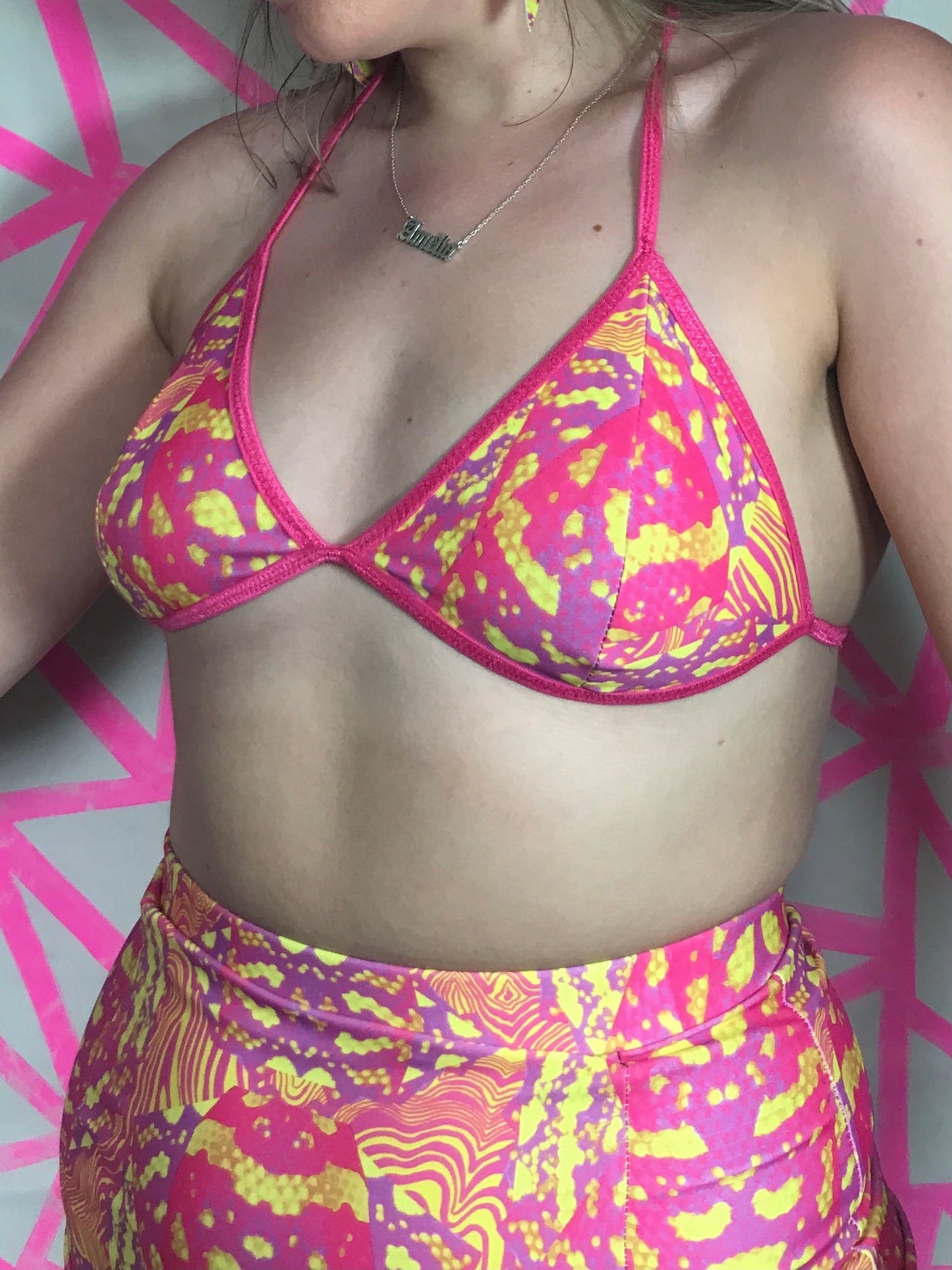 Ophidian Bralette in Pink and Yellow